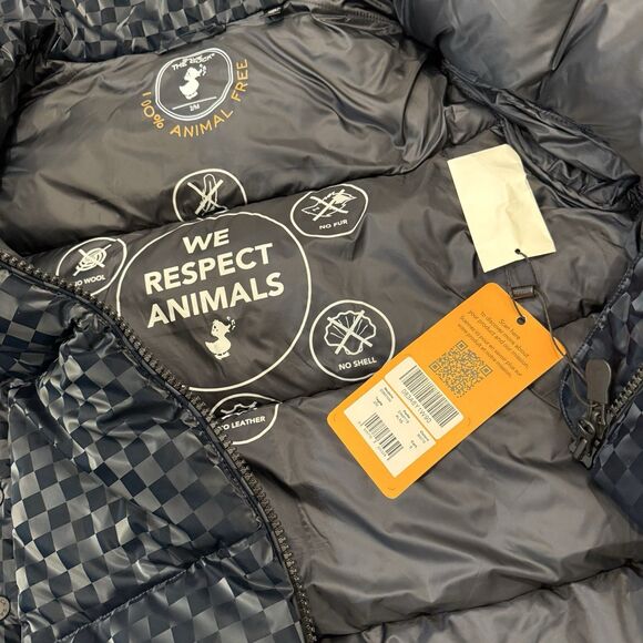 Save The Duck Alas Damy19 Black Checkered Quilted Puffer Women's NWT! Sz 2/M - Picture 11 of 16